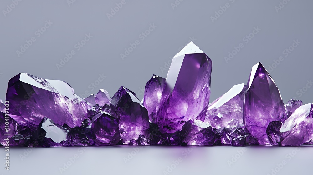 A cluster of purple crystals showcasing their natural beauty and intricate formations. A cluster of purple crystals showcasing their natural beauty and intricate formations.
