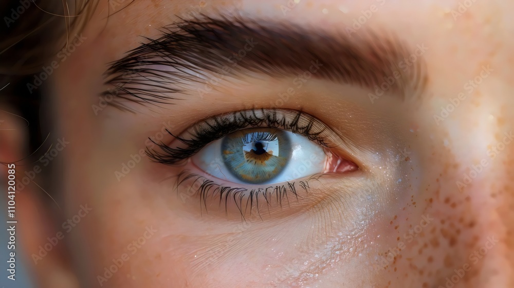 A woman with blue eyes and brown hair A woman with blue eyes and brown hair