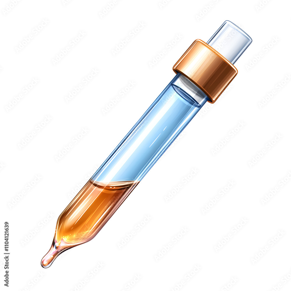Glass dropper with liquid for laboratory experiments and precise measurements in scientific research Glass dropper with liquid for laboratory experiments and precise measurements in scientific research