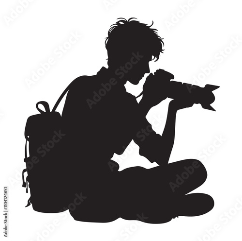 Photographer silhouette vector illustration