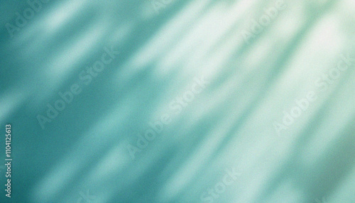 Abstract background, teal gradient, soft light streaks, diagonal shadow pattern, smooth texture, ethereal atmosphere, minimalist design, aqua tones, subtle shading, diffused light, tranquil mood