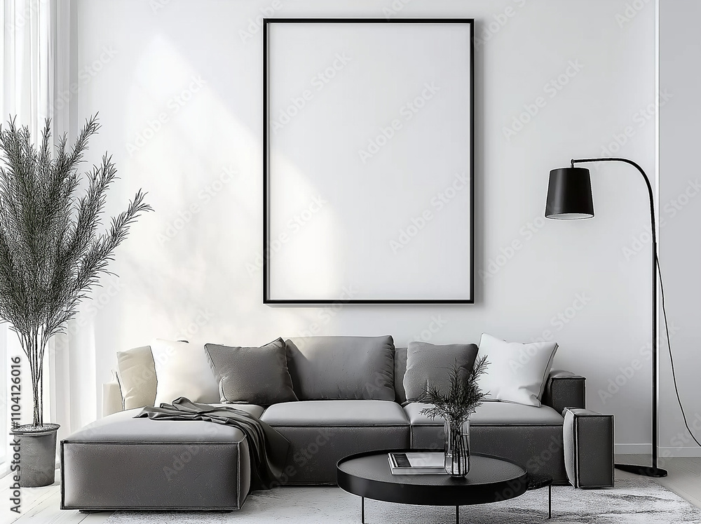 Fototapeta premium Living room interior, Ai