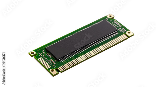 Computer memory module with black chip on transparent background