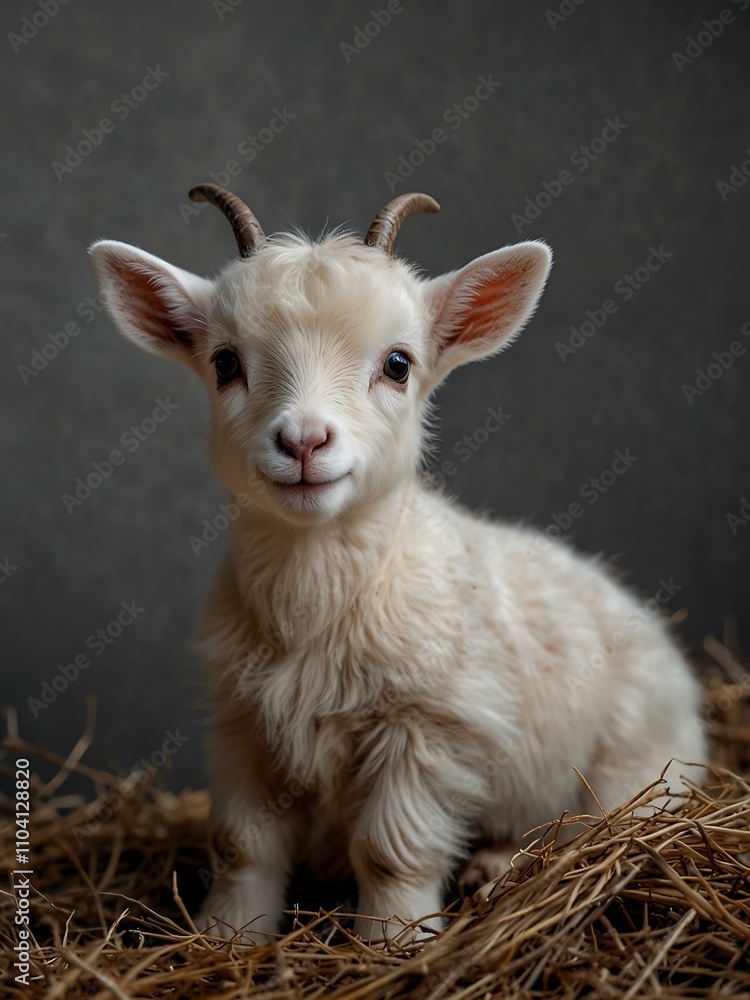 Adorable baby goat on transparent background. Adorable baby goat on transparent background.