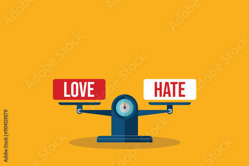 Love and hate on a scales.