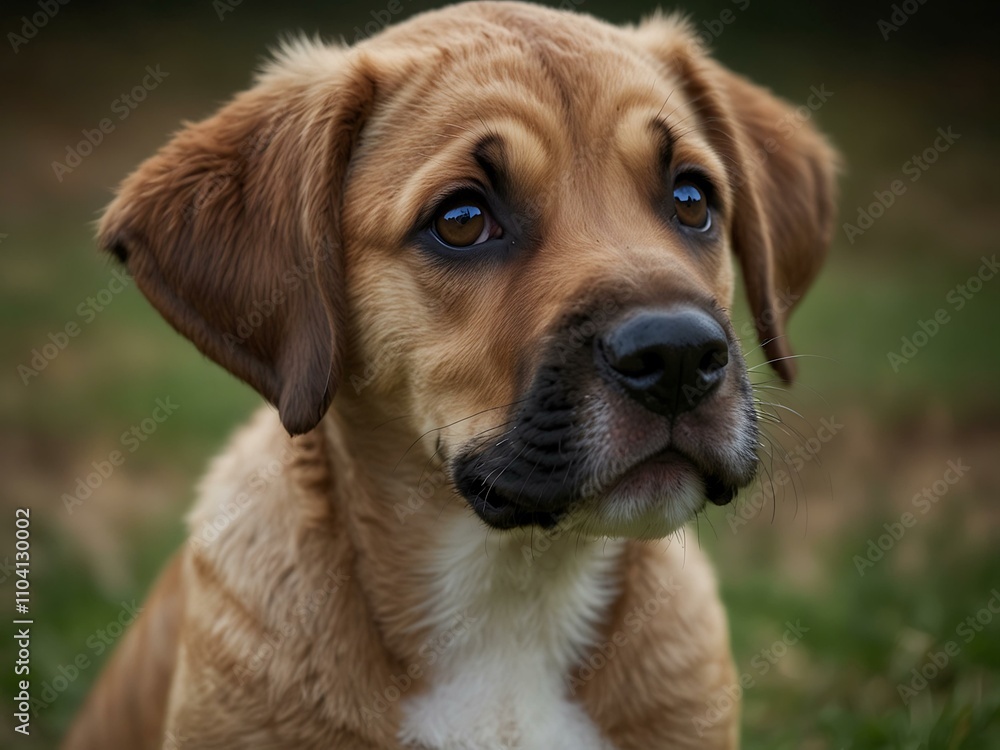 Adorable Fila Brasileiro puppy portrait. Adorable Fila Brasileiro puppy portrait.