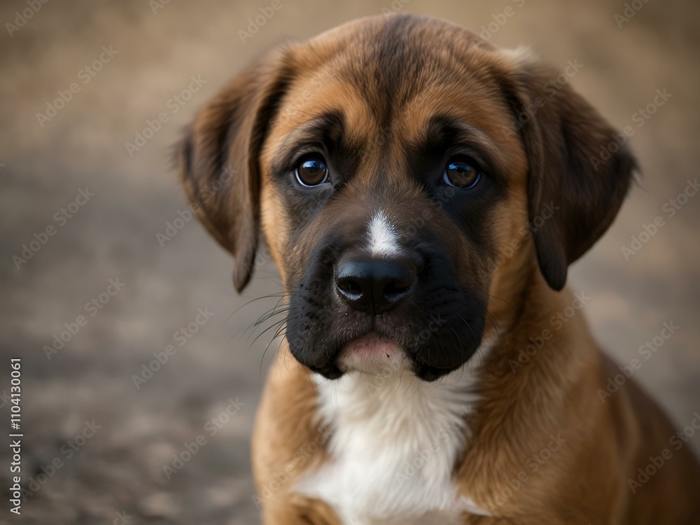 Adorable Fila Brasileiro puppy portrait. Adorable Fila Brasileiro puppy portrait.