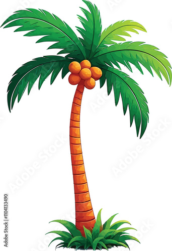 color coconut tree victor illustration file 2