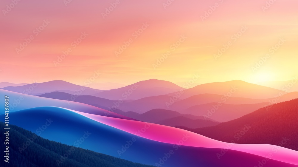 a beautiful sunset over a mountain range with trees in the foreground The sky is a mix of vibrant oranges, pinks, and purples, and the sun is setting in the distan a beautiful sunset over a mountain range with trees in the foreground The sky is a mix of vibrant oranges, pinks, and purples, and the sun is setting in the distan