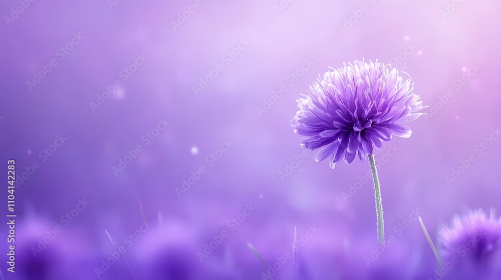 a vibrant purple flower in the middle of a field, surrounded by lush green grass The flower stands out against the blurred background, making it the focal point of a vibrant purple flower in the middle of a field, surrounded by lush green grass The flower stands out against the blurred background, making it the focal point of