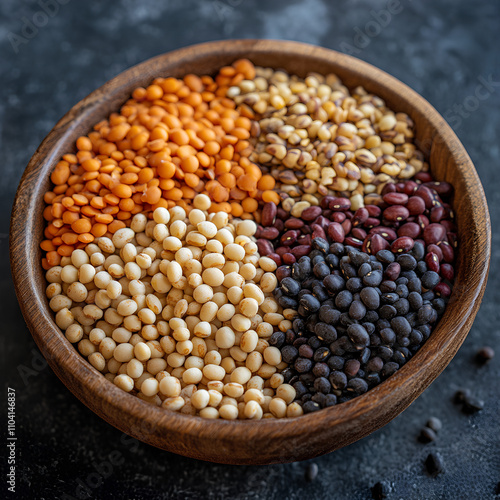 Colorful Array of Pulses and Seeds - Natural and Nutritious Pantry Essentials photo