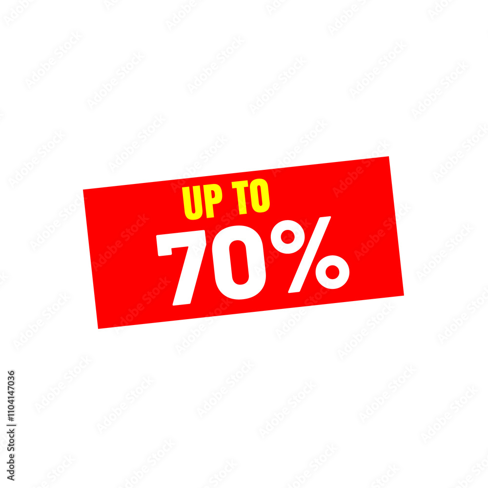 up to 70% sale sign on white up to 70% sale sign on white
