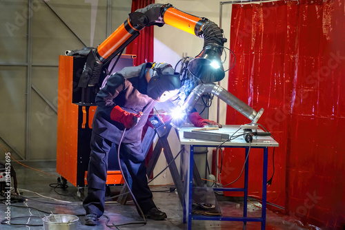 Welder work with profession...