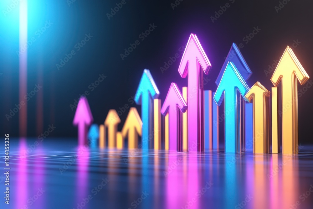 Illuminated abstract arrows in synchronized movement. Illuminated abstract arrows in synchronized movement.