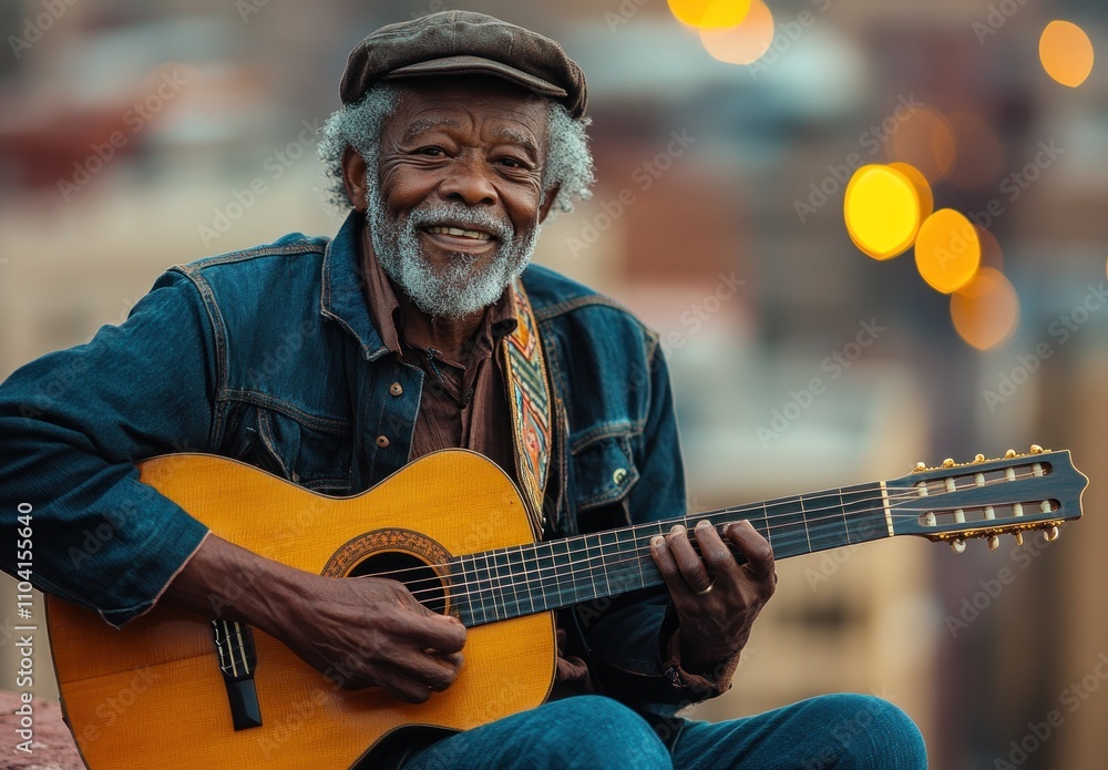 Obraz premium Senior Man Playing Guitar