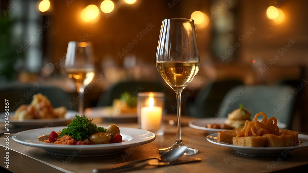 Elegant Dinnerware and Wine Table Setting Elegant Dinnerware and Wine Table Setting