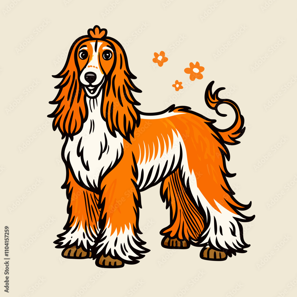 Fototapeta premium Funny portrait of an Afghan hound dog