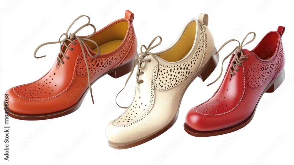Three pairs of women's shoes with laces Three pairs of women's shoes with laces