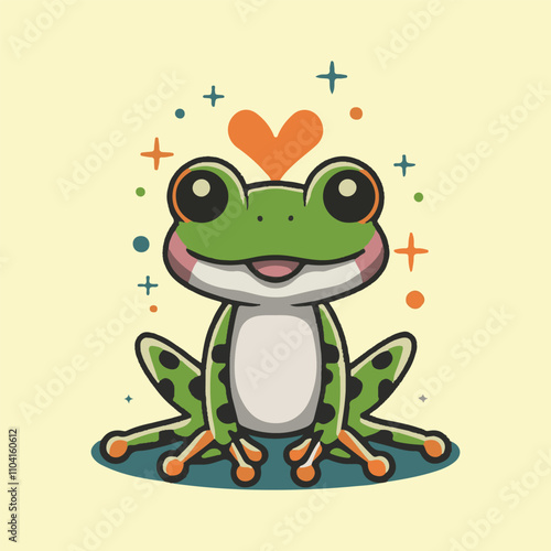 Frog with heart photo