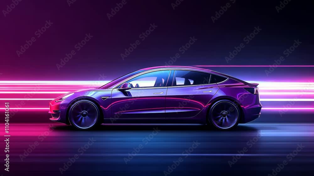 Futuristic EV electric car glowing with neon lights, showcasing its advanced technology and sleek vehicle design, captivating all with its unique blend of innovation and sophistication Futuristic EV electric car glowing with neon lights, showcasing its advanced technology and sleek vehicle design, captivating all with its unique blend of innovation and sophistication