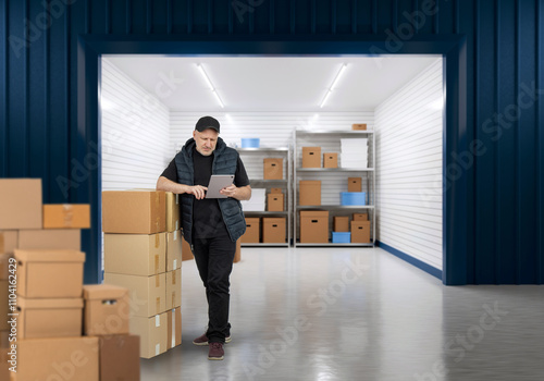 Man is storekeeper. Warehou...