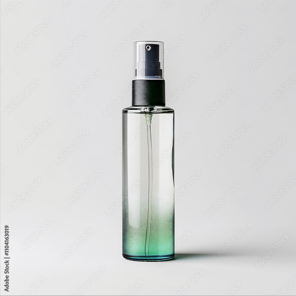 This premium spray bottle features a sleek cylindrical design made of transparent plastic This premium spray bottle features a sleek cylindrical design made of transparent plastic