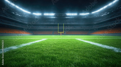 Well-Maintained Grass Field with Football Yard Lines