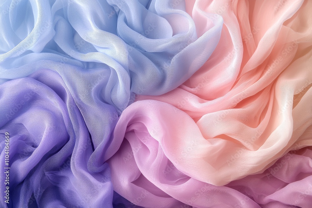 Fototapeta premium Soft Draped Fabrics in Pastel Tones