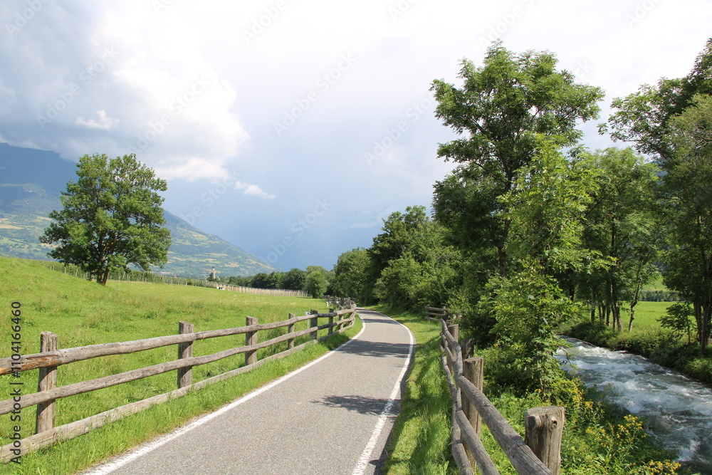 Cycling route close to Glurns - Cycling the transalpine route Via Claudia Augusta Cycling route close to Glurns - Cycling the transalpine route Via Claudia Augusta