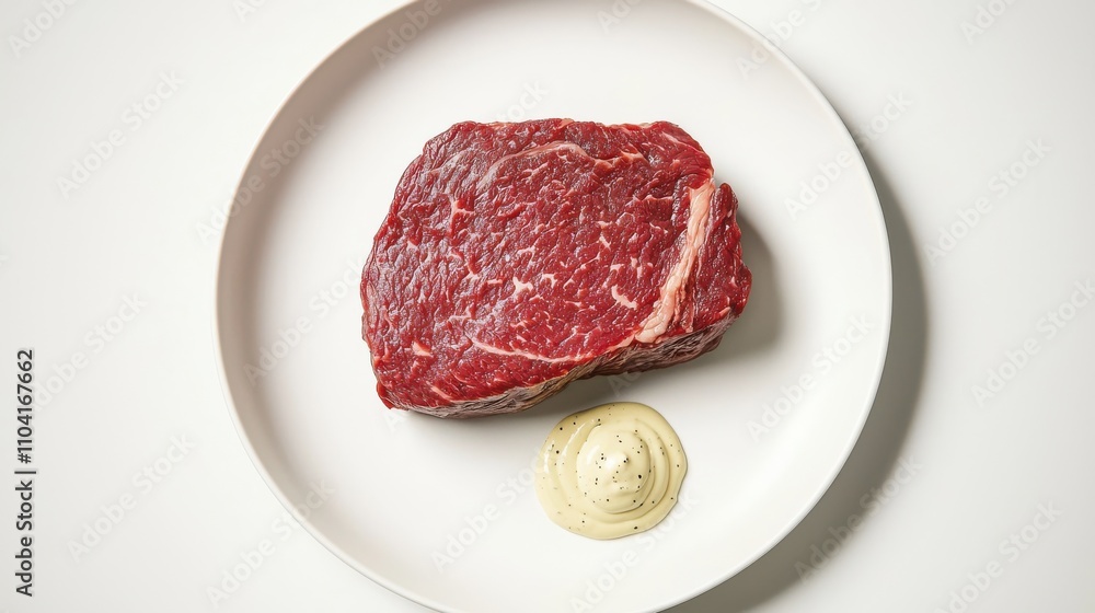 Minimalist tablescape featuring a single cut of wagyu beef modern kitchen food styling clean aesthetic close-up view culinary art Minimalist tablescape featuring a single cut of wagyu beef modern kitchen food styling clean aesthetic close-up view culinary art