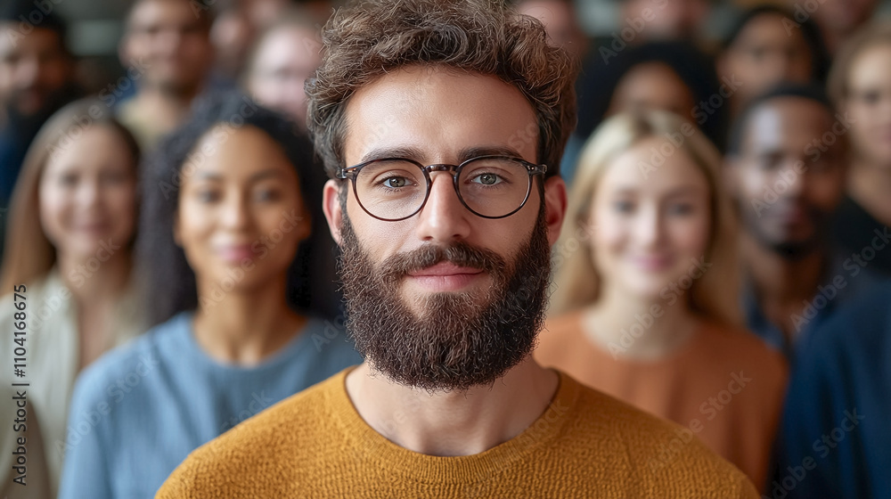 Fototapeta premium Embracing Diversity, Groups of People of different nationalities, ethnicity.
