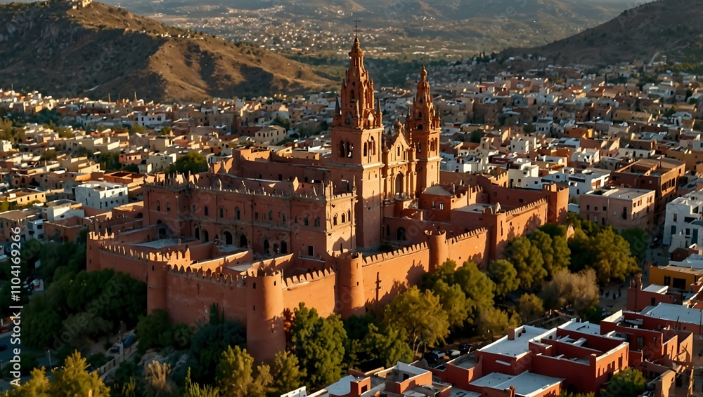 Fototapeta premium Aerial view of San Miguel and Allende, Guanajuato.