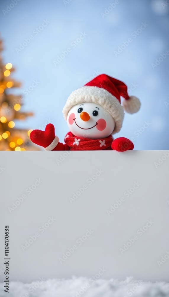 This adorable snowman, dressed in a festive red hat and scarf, is holding a blank sign ready for your Christmas message. Use this image to create custom Christmas cards, invitations, or social media. This adorable snowman, dressed in a festive red hat and scarf, is holding a blank sign ready for your Christmas message. Use this image to create custom Christmas cards, invitations, or social media.