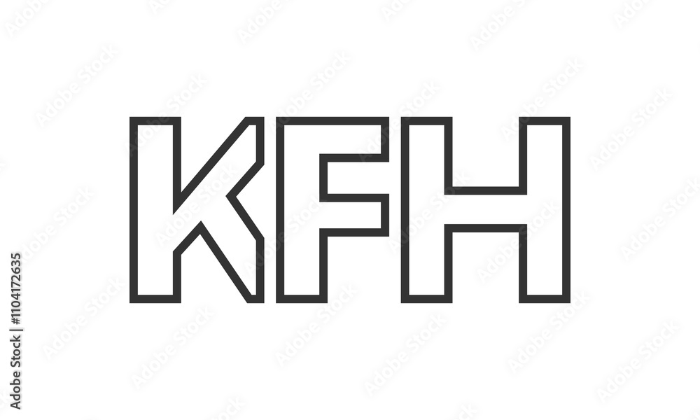 KFH logo design template with strong and modern bold text. Initial based vector logotype featuring simple and minimal typography. Trendy company identity. KFH logo design template with strong and modern bold text. Initial based vector logotype featuring simple and minimal typography. Trendy company identity.