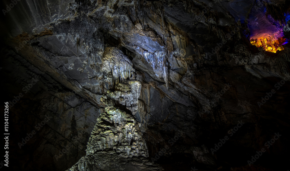 Exploring the stunning cave formations in Cacahuamilpa National Park during daylight Exploring the stunning cave formations in Cacahuamilpa National Park during daylight