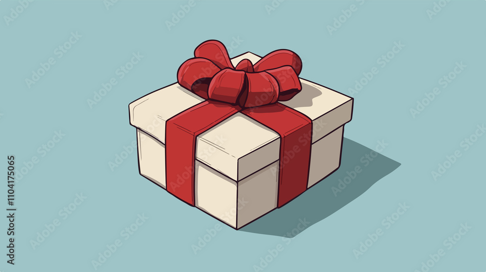 Obraz premium Christmas Gift Box Flat Vector Illustration