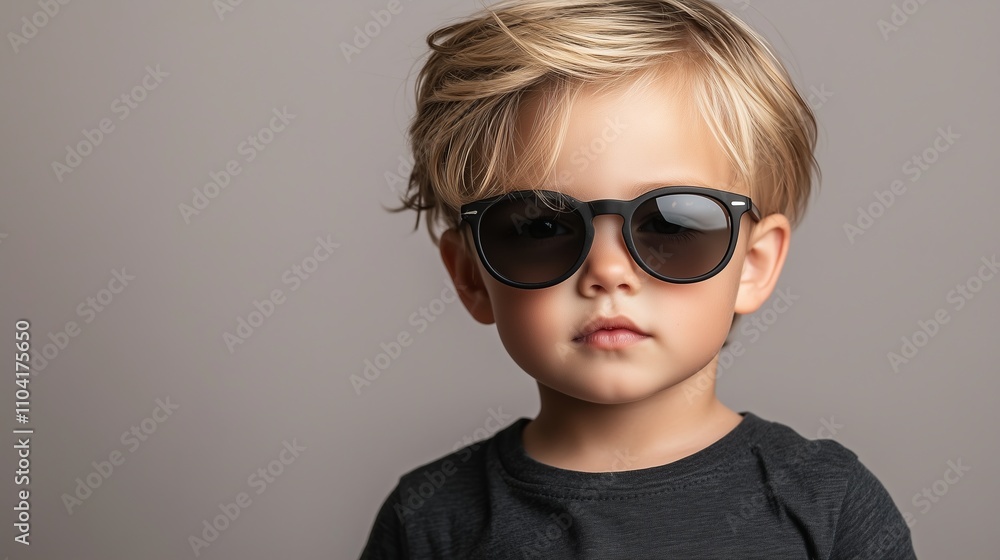 Cool little boy with sunglasses Cool little boy with sunglasses