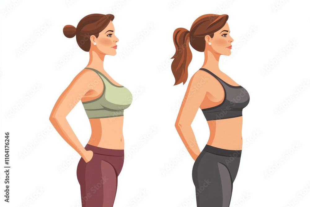 Women posing together in casual athletic wear Women posing together in casual athletic wear