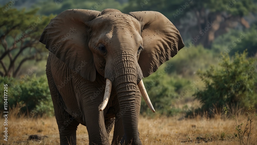 Fototapeta premium African elephant in its natural habitat.