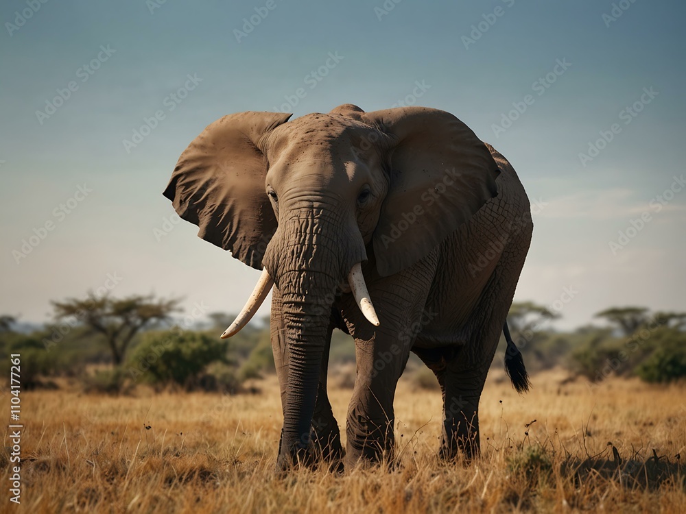 Fototapeta premium African elephant in its natural habitat.
