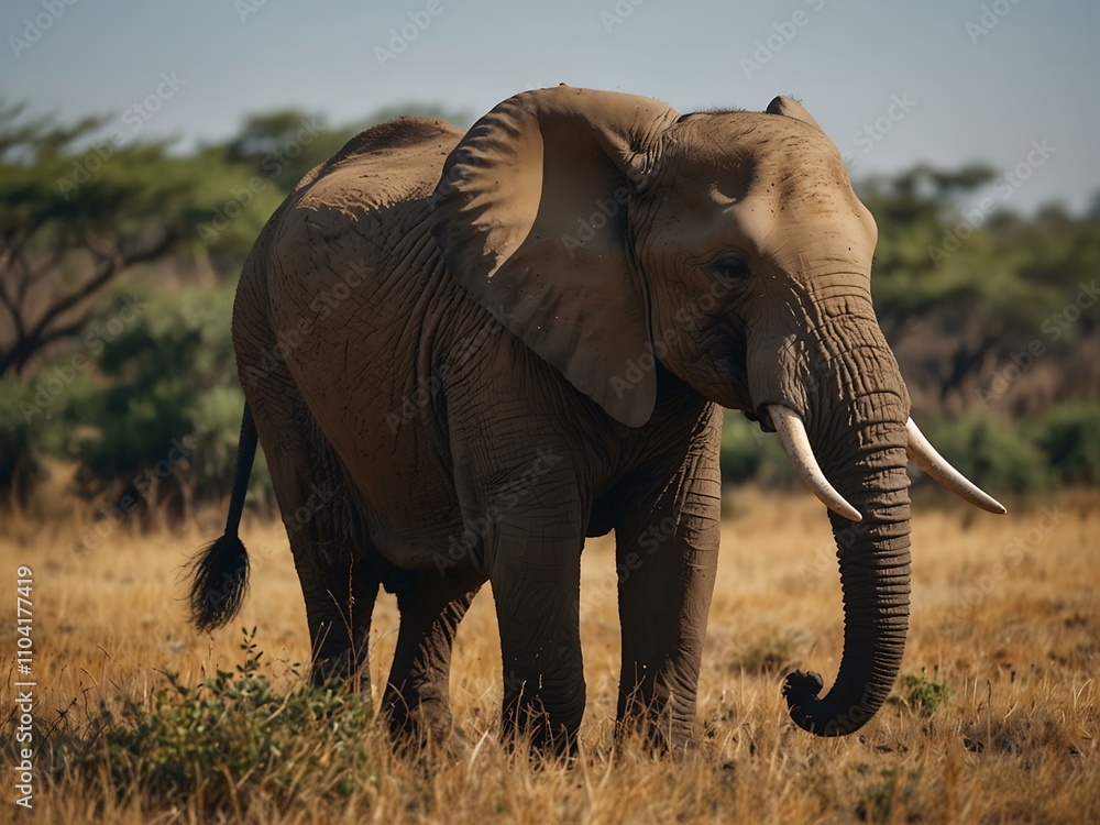 Fototapeta premium African elephant in the wild.