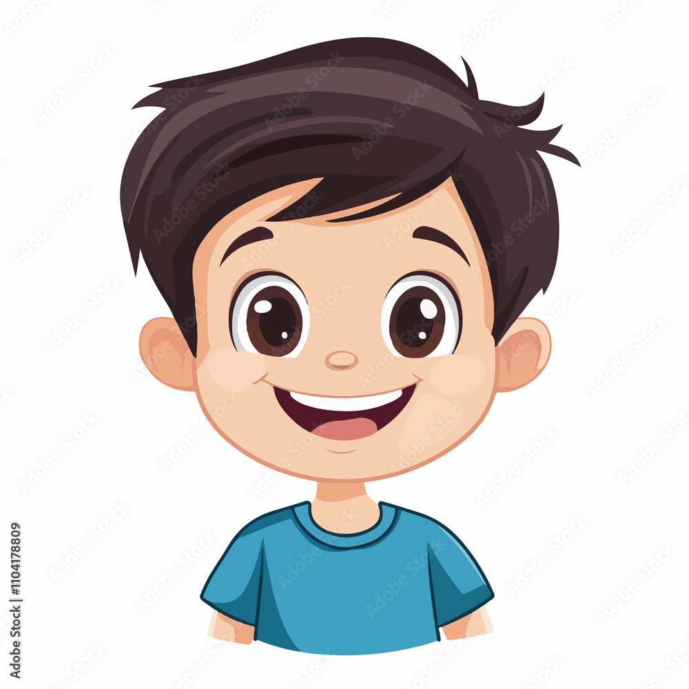Smiling Little Boy Icon on White Background Vector Smiling Little Boy Icon on White Background Vector
