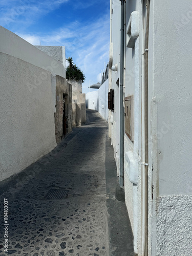 Georgiou Kovaiou street, Fira city, Stantorini photo