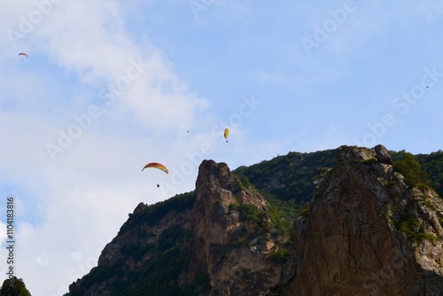 paraglider over the mountains