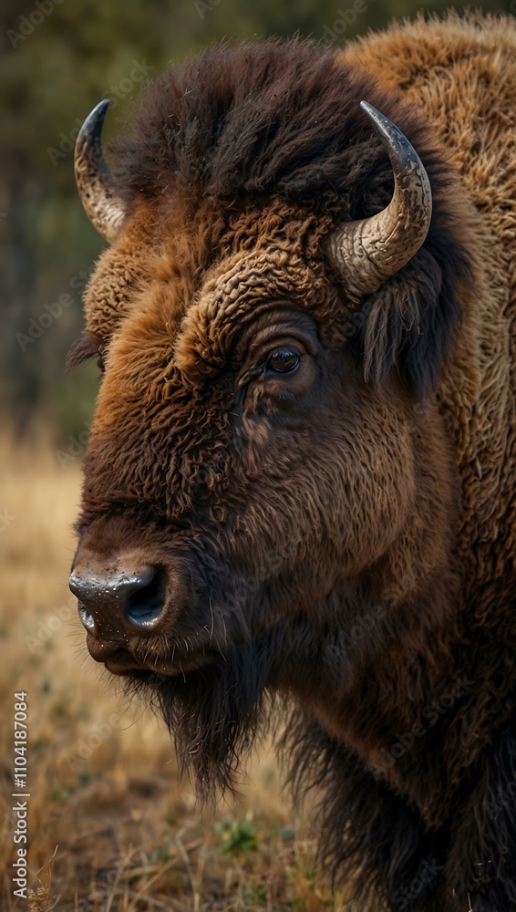 Fototapeta premium American bison portrait.
