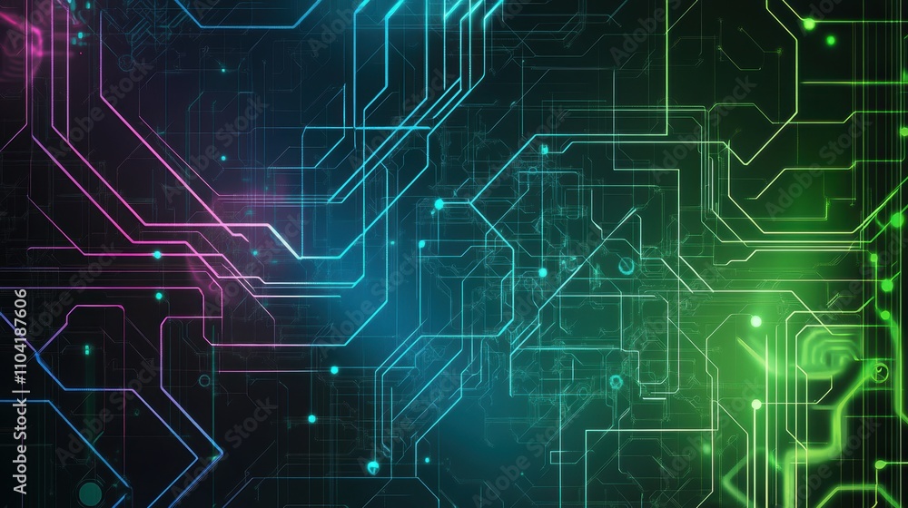 A dynamic and futuristic abstract background featuring intricate, glowing web-like circuits in vibrant neon green, magenta, and cyan. The lines form an energetic and high-tech network against a dark A dynamic and futuristic abstract background featuring intricate, glowing web-like circuits in vibrant neon green, magenta, and cyan. The lines form an energetic and high-tech network against a dark