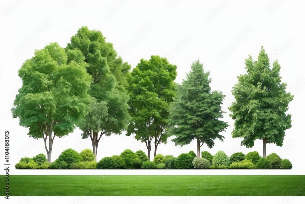 Obraz premium Trees isolated on white background, tropical trees isolated used for design, advertising and architecture