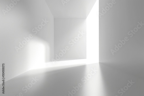 Wallpaper Mural A minimalist, bright, white interior space with soft shadows and light reflections. Torontodigital.ca