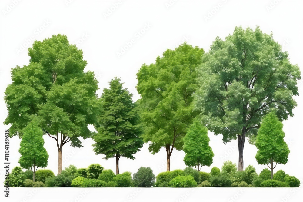 Obraz premium Trees isolated on white background, tropical trees isolated used for design, advertising and architecture