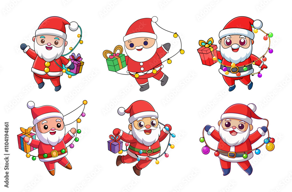 Santa's Joyful Swing on Christmas Lights A Festive Gift Bearing Adventure Santa's Joyful Swing on Christmas Lights A Festive Gift Bearing Adventure